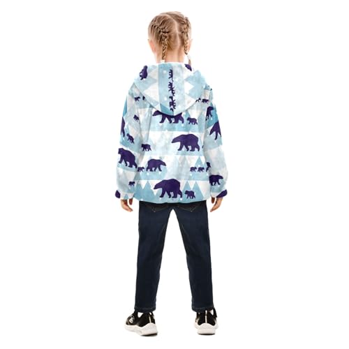 OTVEE Cute Winter Polar Bear Kids Hoodie Jacket Fall Spring Full Zip Warm Outwear Coat4