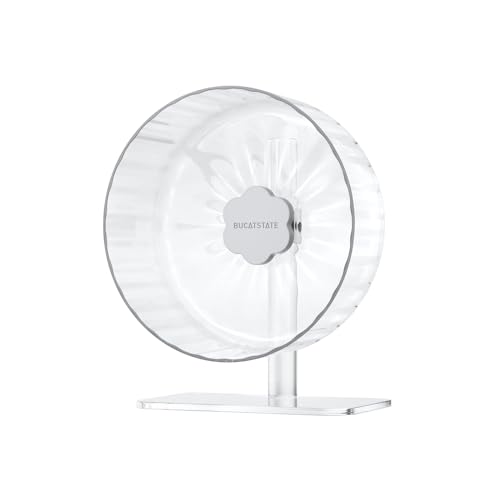Image of Bucatstate Hamster Exercise Wheel Super-Silent with Adjustable Base Dual-Bearing Cage Accessories Quiet Spinning Running Wheel for Dwarf Syrian Hamster Gerbils and Other Small Animals