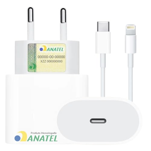 Carregador Turbo Compativel Iphone com Cabo Usb-C-Lightning + Fonte Carregador 25W Ultra Rapido Comp