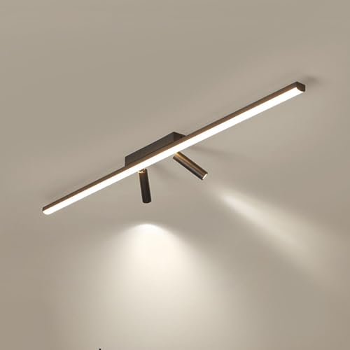 Plafonnier linéaire LED 120cm encastré à intensité variable 3000K-6000K avec deux spots