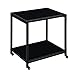 PADMA HOUSE Beistelltisch mit Rollen, Küchenwagen Holz auf Rollen, 2 Etagen Servierwagen, HxBxT: 45,6 x 45 x 35,5 cm (Schwarz)