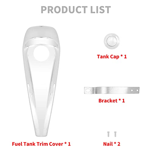 Image of Motorcycle Smooth Dash Fuel Console with Gas Tank Cap Covers Fit for Harley Touring Electra Glide FLHT Road Glide FLTRX Street Glide FLHX 2008-2022 Chrome