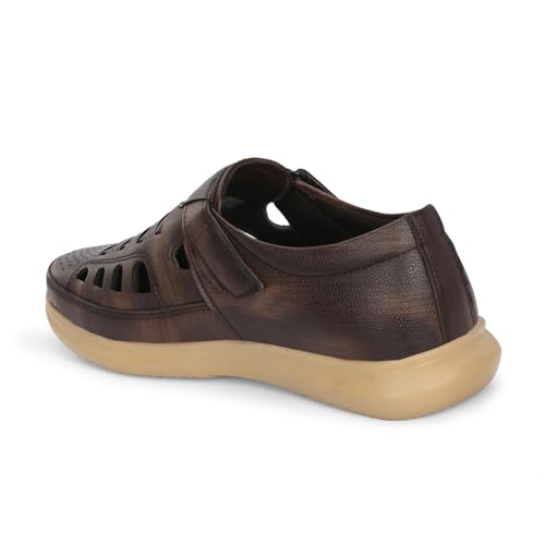Image of Centrino Men's Fisherman Sandals | Sporty & Casual Summer Footwear | Adjustable Fit with soft cushion Padding | Closed-Toe Comfort & Durability (9286)