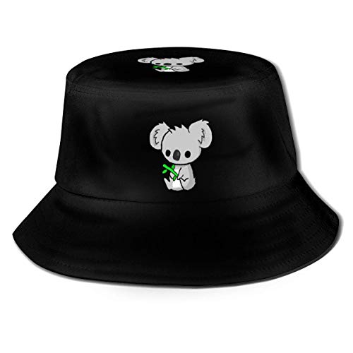 gii6LMLMLFGHLBB Unisexo Kawaii Cute Koala Fisherman's Sombrero Fashion Bucket Sombrero Gorro de Pescador Men's Women's Summer Outdoor Visor Sun Sombrero Black