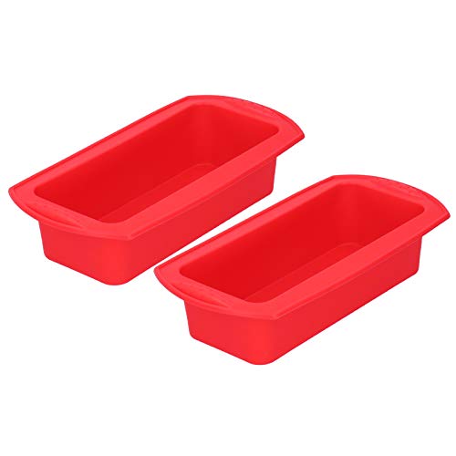 KIMISS Pan de Silicona, 2 Ventas Molde de Silicona para Pastel Tostado 2 Piezas Rectangulares Antiadherentes para Hornear Moldes para Hornear Placa para Hornear Dos Libras para Plátano