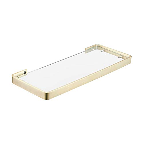 Estante de Vidrio para baño Estantes de baño, Estante de Vidrio para baño montado en la Pared, con Vidrio Templado y Estante de Acero Inoxidable Cepillado Ra