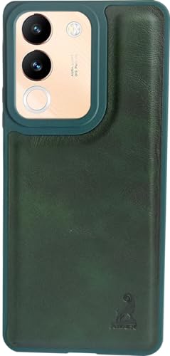 Image of AIBEX Shield Back Cover Case Compatible with Vivo V29e 5G Back Cover | Flexible Vegan Leather | Full Camera Protection | Raised Edges | Super Soft-Touch | Bumper Case