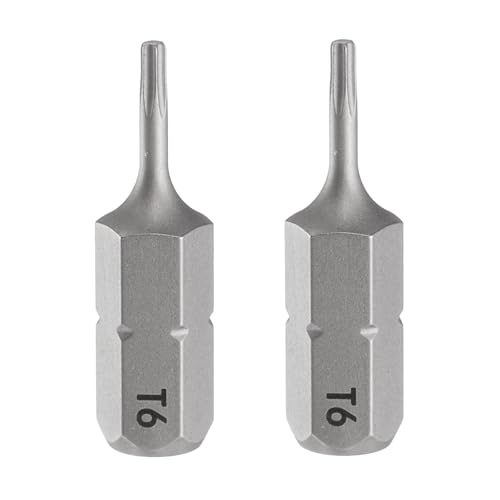 HARFINGTON T6 Torx Screwdriver Bit 1/4 Hex Shank 25mm Length 2pcs