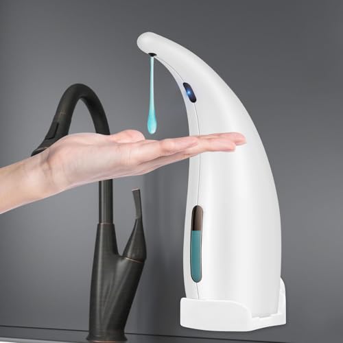 Summon The Elves ソープディスペンサー 自動 液体、シハンドソープ 食器洗剤 自動ディスペンサー、300ml IPX67防水 非接触液体手洗い 自動ハンドソープ ディスペンサー、浴室、キッチン、ホテルに適しています (白)