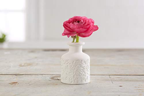 Kozy Kitchen Mini Little Ceramic Flower Bud Vases, Perfect for Budding Flowers, Small Plants or Decoration Piece. Floral Decoration, Beautiful Porcelain (White) Set of 6