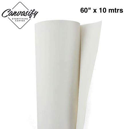 Image of 10oz Primed Cotton Canvas Roll 10 Meter (60 inch X10mtr) Ideal for Oil & Acrylic Paint Drawing Artist Sketch Painting Accessories