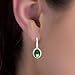 Mia Sarine Rhodium Plated 925 Sterling Silver Oval Simulated Emerald and Cubic Zirconia Bridal Lever Back Earrings for Women Green