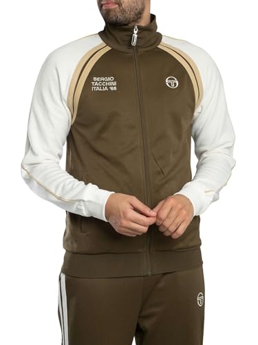 Sergio Tacchini Homme Veste De Survêtement Ghibli Davis, Dark Olive/Gardenia/Mojave Desert, L