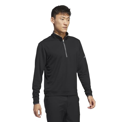 adidas Herren Lightweight Half-Zip Top Sweatshirt, Black, M