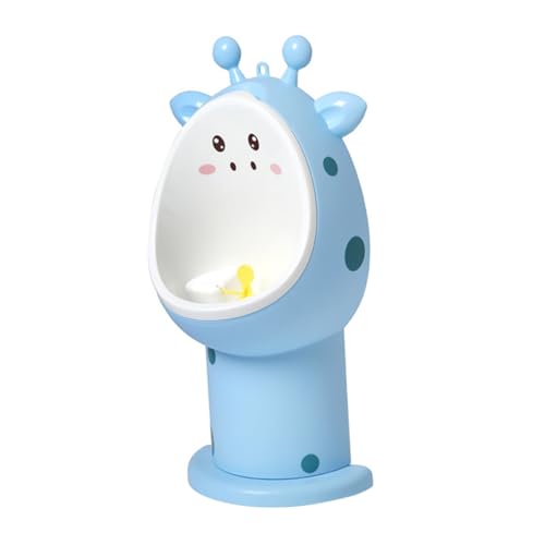 AMUSLESUR 男の子用トイレトレーニングおまる ポータブル割式小便器 可能高さのキリンデザイン 素材 射的補助ピンホイール付き
