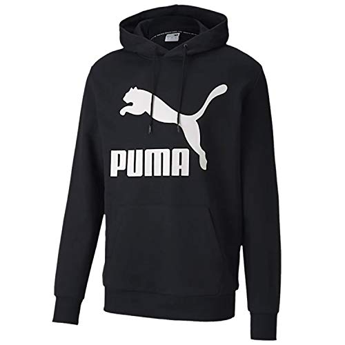 PUMA Men's Essential Hoody Fleece Big Logo (Puma Black, Small)
