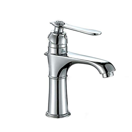 Robinet de lavabo en cuivre anti-fuite avec commande simple monotrou