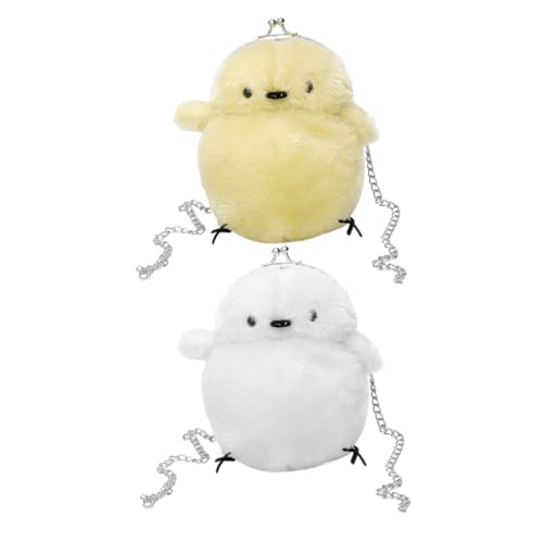 2pezzi Portamonete Gallina Peluche Carino Borsa Portafoglio Per Donne Porta Monete Forma Di Animale Perfetta Per Piccole Cose e Tracolla