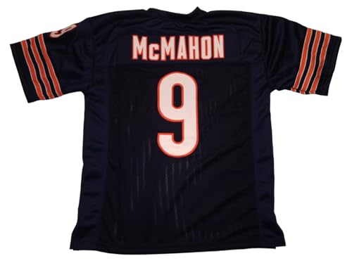 Jim McMahon Custom Jersey Stitched Blue Football New No Brand/Logos (US, Alpha, Large, Regular, Regular, Blue)