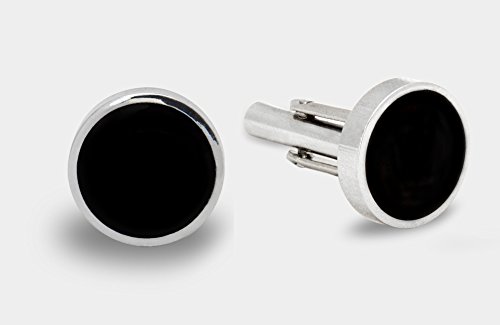 Image of BLACKSMITH Silver Round Cufflink for Men