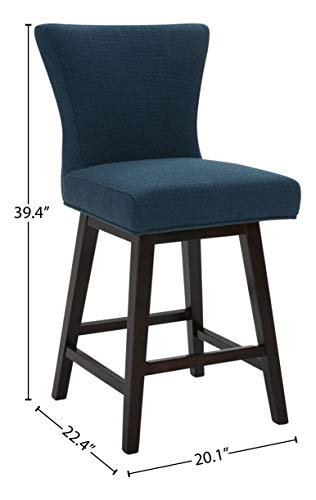 Amazon Brand – Stone & Beam Esme Memory-Swivel Counter-Height Barstool, 39.4"H, Cadet Blue #TOP7