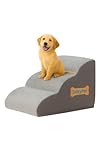 Salty Pets Co. Dog Ramp 3 Step Pet Stairs for Couch & Bed – Foldable Foam Pet Stairs for Small Dogs & Cats – Non-Slip, Washable Cover – Lightweight & Portable Indoor Pet Steps