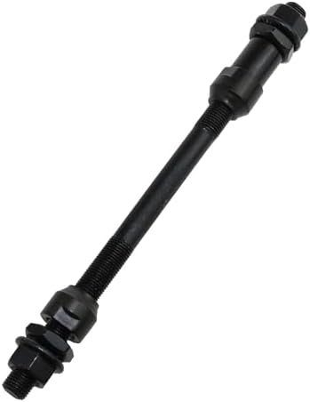 Meuey Lyot Bike Axle 175mm/6.98" Bicycle Multiple Speed Rear Hub Axle 3/8" Black 26 TPI Hub Conical Lock Nut Kit-1PCS