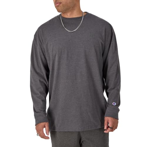 Champion Men's Long Sleeve T-shirt, Classic T-shirt for Men (Reg. Or Big & Tall)