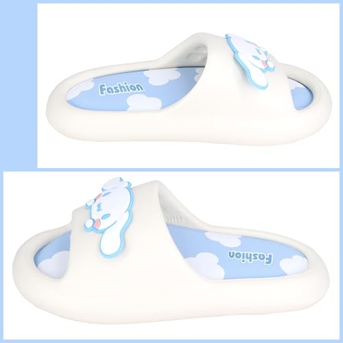 Cartoon Slides for Women Girls Boys Cute Big Ear Dog Open Toe Sandals Beach Water Pool Shoes Cow Print Slippers Non-Slip House Bathroom Shower Sandals3