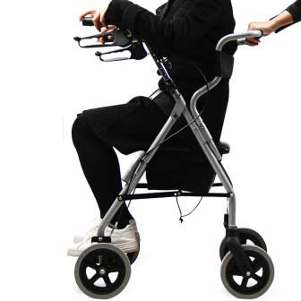 Andador portátil Plegable con reposapiés Desmontables, Andador, Silla de Ruedas con Asiento, 4 Ruedas para Interiores y Exteriores.