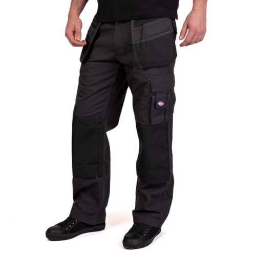 Lee Cooper Workwear LCPNT216 Hommes Multi Poches avec Poches Genouillères Étui Fixe Travail Pantalon Cargo, Gris...