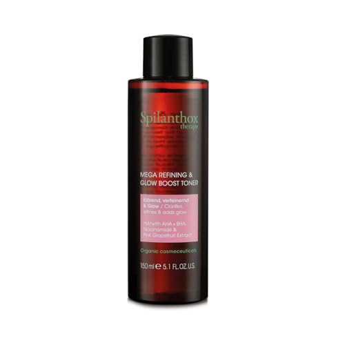 Spilanthox therapy - Mega Refining & Glow Boost Toner - tónico para rostro con ácidos AHA + BHA, niacinamida y extracto de rosa pamplemousse - para un tinte natural luminoso - 150 ml