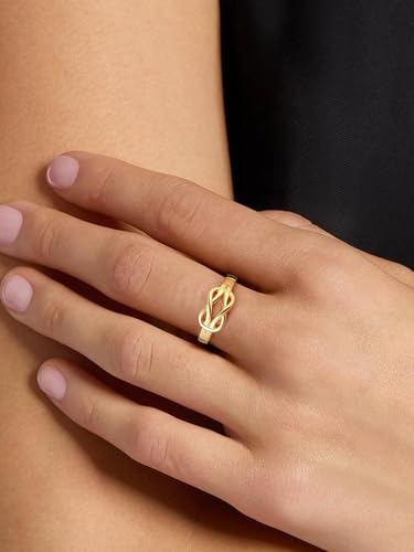 ChicSilver Gold Promise Ring 925 Sterling Silver Gold Plated Rings Love Knot Ring for Womens Promise Ring3