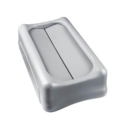 Image of Rubbermaid Commercial Products SLIM JIM Swing Lid for Use with 16 /23 GAL Vented Slim Jim Containers, for Kitchens /Classrooms /Offices /Back of House, Black