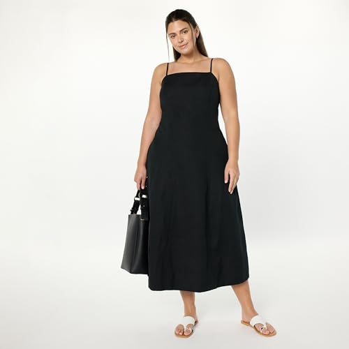 Image of The Drop Womens Daphne Square Neck Linen Maxi Dress