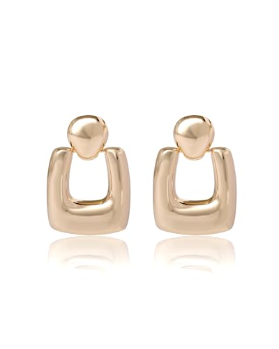 Chunky Earrings Gold-Tone, Modern Jewelry