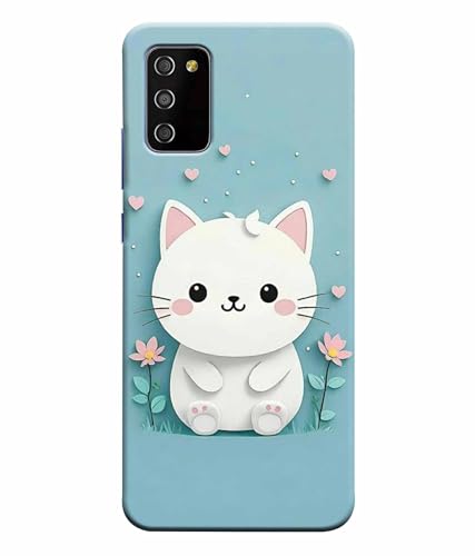 Image of Printed Hard Back Case Cover & Compatible for Samsung Galaxy M02S / Samsung Galaxy F02S | Cat Vector Painting (Multicolor) - D1192