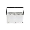Creative Co-Op Farmhouse Metal Storage Caddy with 6 Compartments and Handle, Distressed White and Black Creative Co-Op Farmhouse Metal Storage Caddy with 6 Compartments and Handle, Distressed White and Black