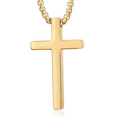 Image of Peora Stainless Steel Christian Cross Pendant Chain Necklace Stylish Jewellery Gift for Men & Women (PX9P48)