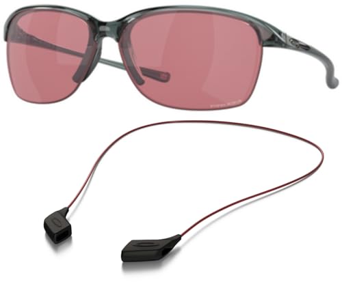 Oakley OO9191 Sunglasses Bundle: OO 9191 UNSTOPPABLE 919122 Crystal Black/Prizm Dark Golf Policarbonate Standard and Large Red leash Accessory kit2