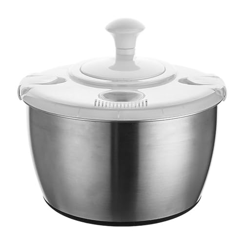 Colador de ensalada manual, escurridor de verduras de acero inoxidable, rotación manual, secadora de verduras para secar verduras, frutas