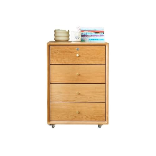 FZL02068LM Carpeta Archivador de Madera, Almacenamiento extraíble, gabinete de Cuatro cajones Debajo del Escritorio con cajón con Cerradura, mesita de Noche con Ruedas Carpetas de Archivos