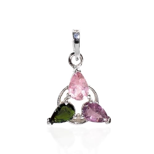 Pendentif multi tourmaline argent 925 cadeau idéal femme