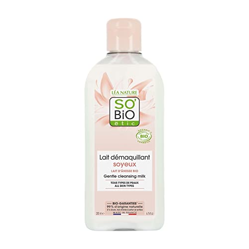 SO'BiO étic - Lait démaquillant soyeux - Mon Lait d'Ânesse - Tous types de peaux - Certifié Cosmebio - Flacon de 200 ml