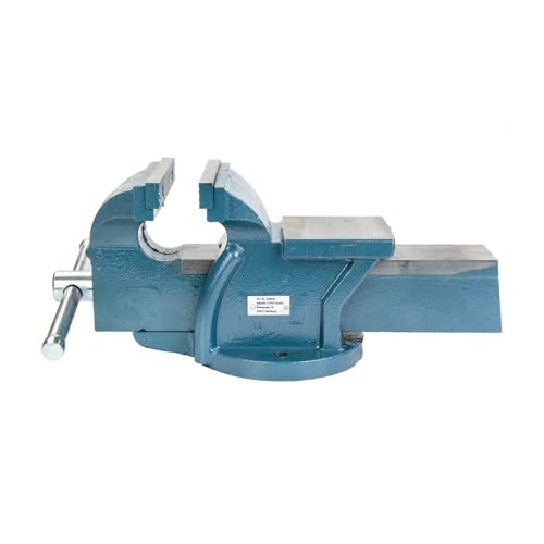 Steinbock Schraubstock feststehend |150 mm Backenbreite | Tischschraubstock aus robustem Gusseisen | robuste Ambossfläche | rutschfeste Backen | präzise Werkstück-Fixierung