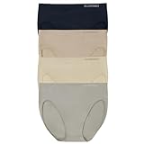 ELLEN TRACY Women’s High Cut Brief Panties Breathable Seamless Underwear 4-Pack Multipack (Regular & Plus Size) - Large