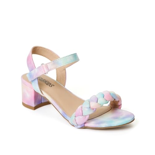 Image of FabKids Girls Braided Open Toe Ankle Strap Flat Lightly Padded Sandals Summer Holiday Party Dress Shoes for Toddler Little Kid Big Kid