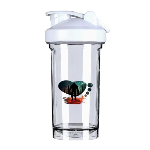 Moon Bigfoot Trees 3 18 Ounce Shaker Bottle Drink Mixer Leak-proof Pre Workout Protein Shakes Meal Replacement Shakes Bottles 500ML/18 Oz White