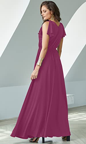 Image of KOH KOH Womens Long Sleeveless Bridesmaid Wedding Guest Prom Maxi Dress