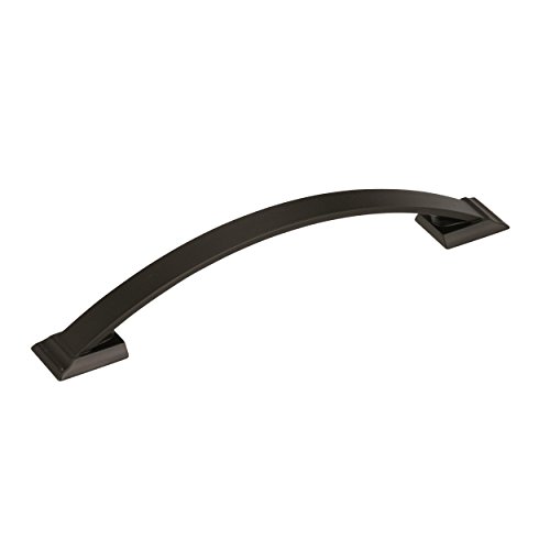 Image of Amerock | Cabinet Pull | Black Bronze | 6-5 /16 inch (160 mm) Center to Center | Candler | 1 Pack | Drawer Pull | Drawer Handle | Cabinet Hardware